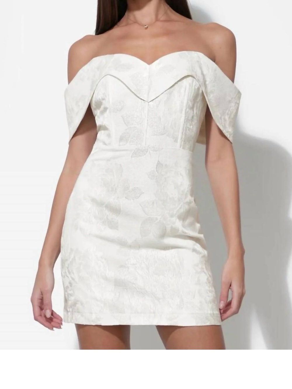 Adelyn Rae - Alice Off Shoulder Jacquard Mini Dress